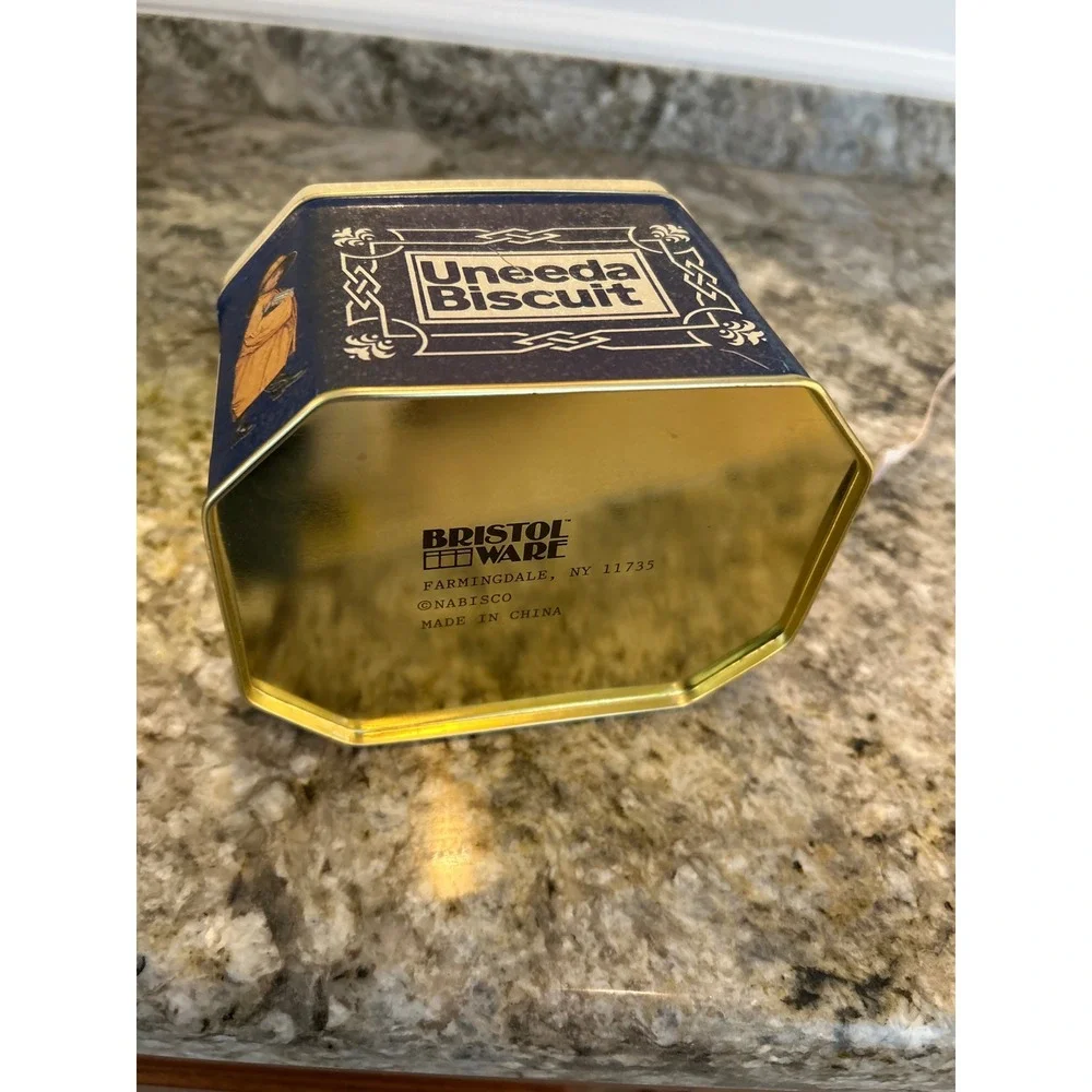 Vintage Uneeda Biscuit Tin National Biscuit Company Collectible‎ Octagon Storage